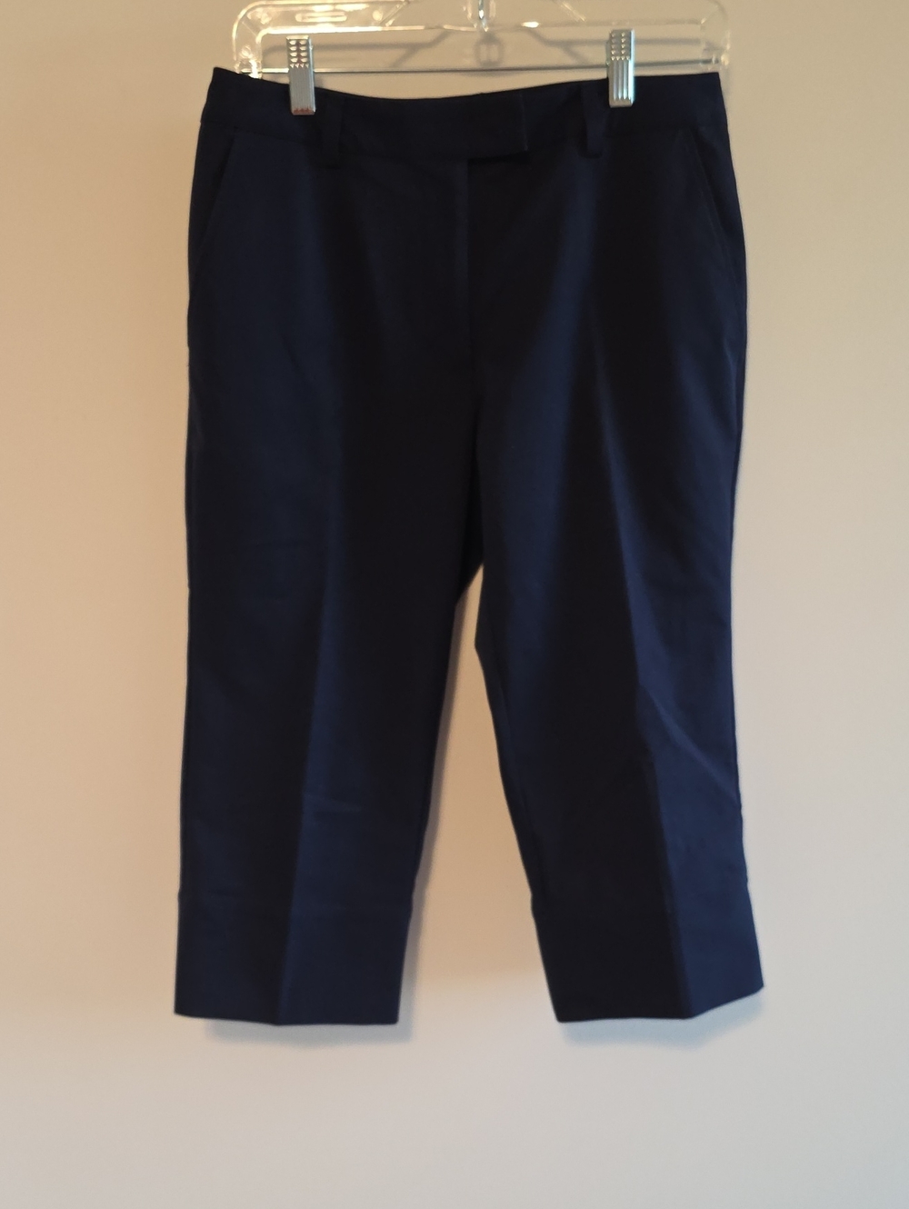 adidas Capri Pants Women's 6 Navy Stretch Climacool 3 Stripes Back Slits  Golf